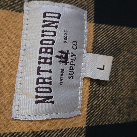 Northbound Supply Co Womens Yellow and Black Plaid Flannel Shirt - Picture 2 of 3